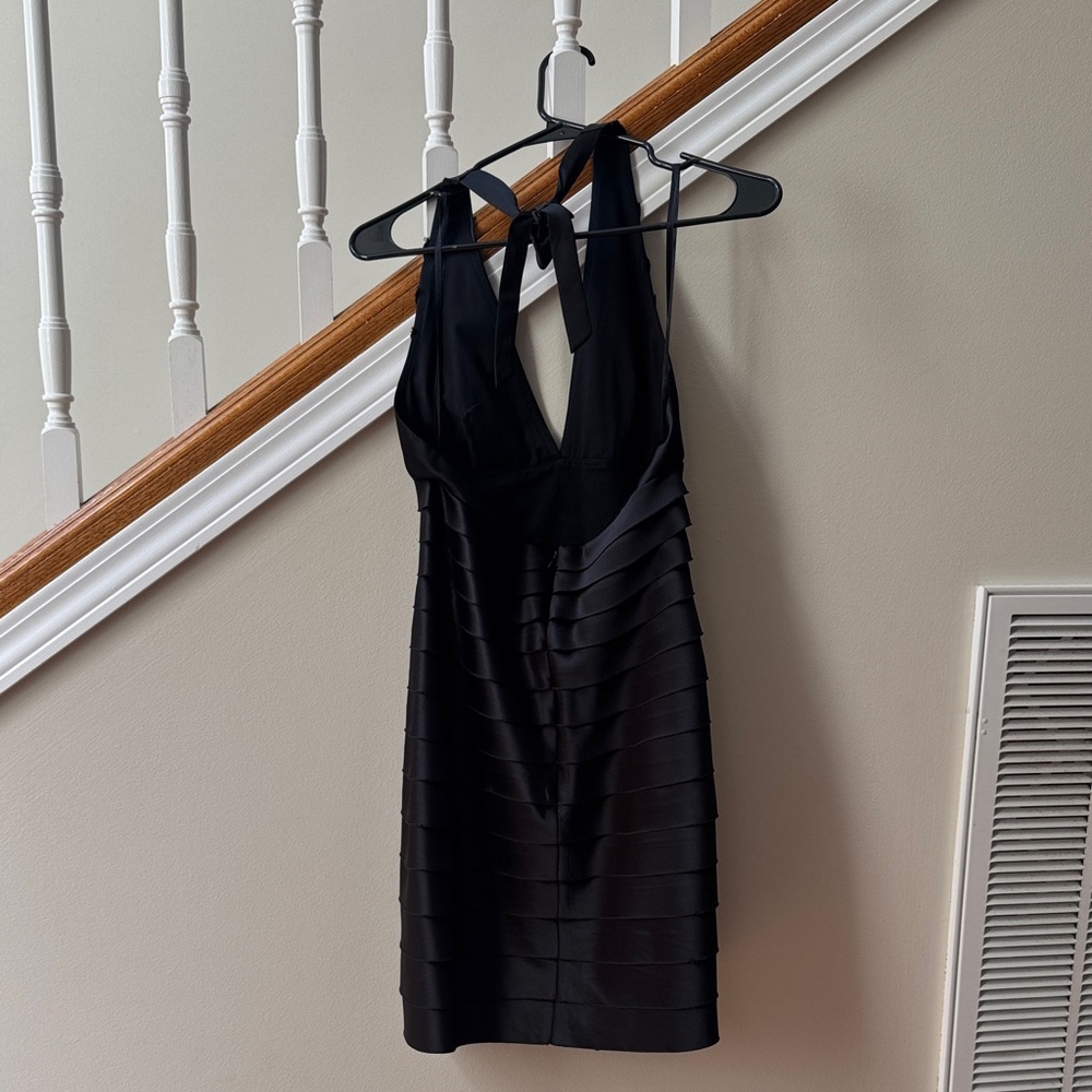 BCBGMaxAzria Black Backless Halter Dress - Picture 2 of 2